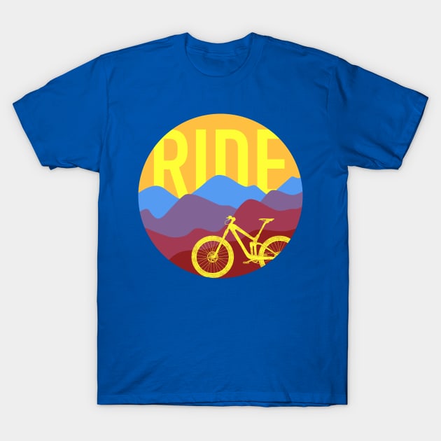 Ride MTB - Mountain Bike Vintage Colors T-Shirt by TheWanderingFools